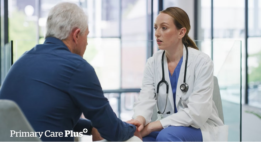 Provider speaking with a senior patient